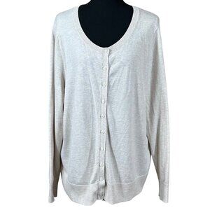 Old Navy White Long Sleeve Cotton Viscose Button Cardigan Sweater Size XXL